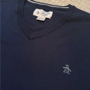 Original Penguin Men's Navy V-Neck Sweater